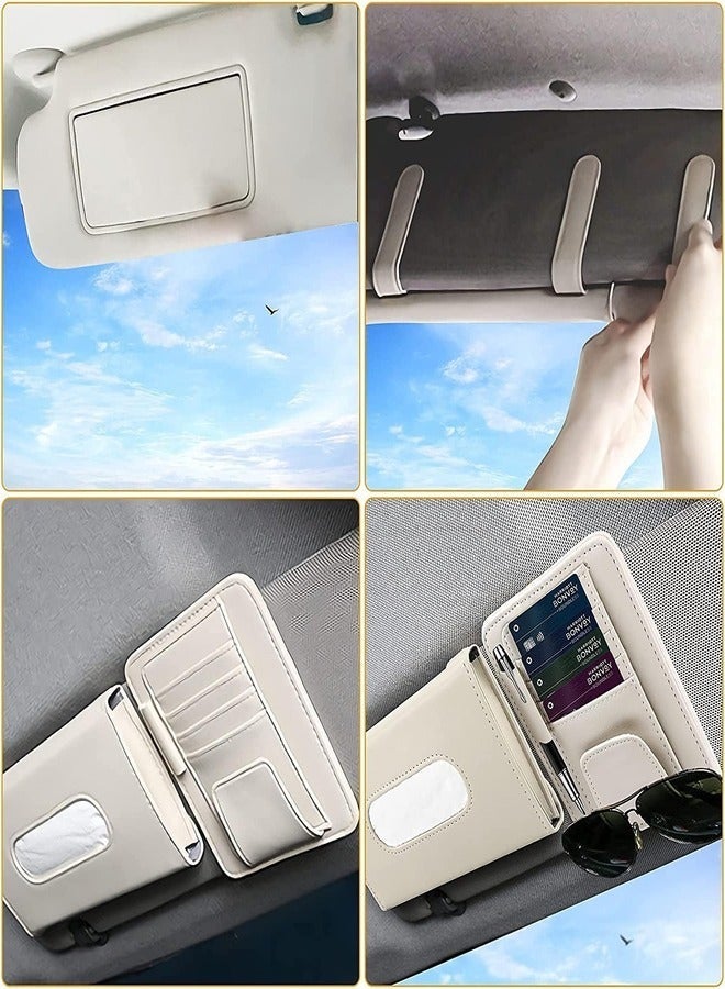 ZEESQUARE Car Tissue Holder Organizer with Accessories Glasses Holder Card Registration Holder Hanging Sun Visor - Image 4